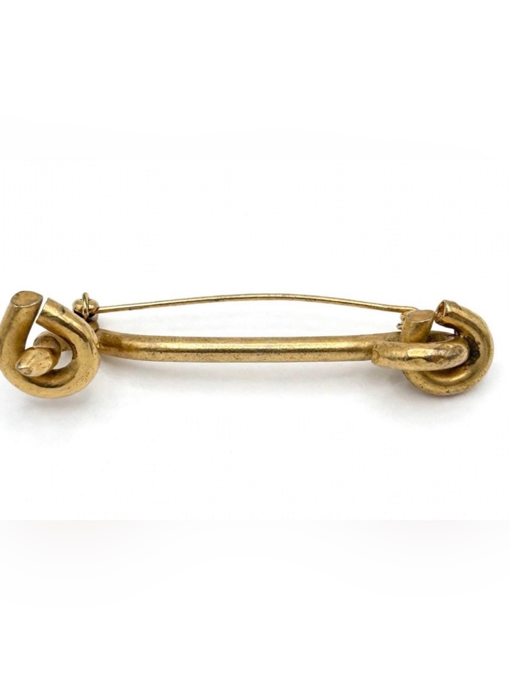 Vintage Gold Tone Equestrian Knot Bar
Brooch Snaffle Bit Stock Pin